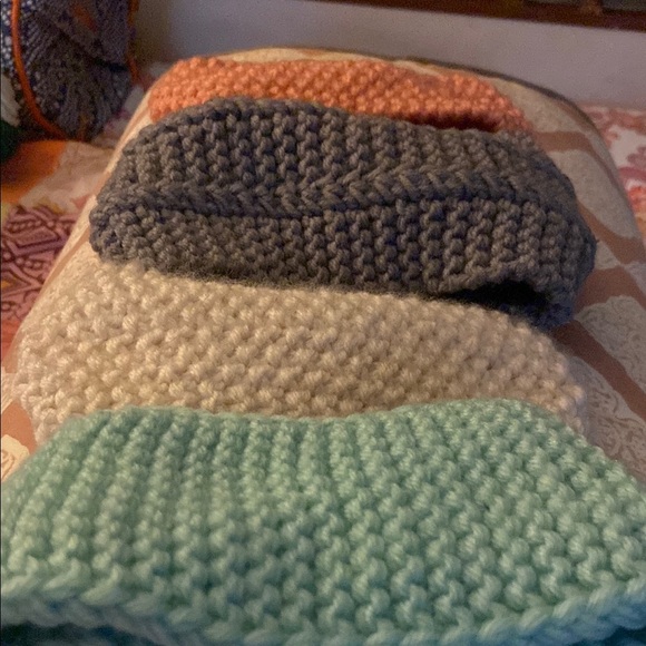 Handknit Blue,cream,pink,purple Accessories Bow Headbands 3-12 months - Picture 7 of 11